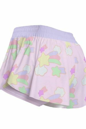 Dreamy Pink Flowy Y2K Candycore Soft Pastel Shorts