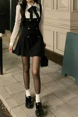 Elegant Black Bow Mini Dress | Y2K Streetwear Aesthetic