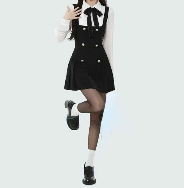 Elegant Black Bow Mini Dress | Y2K Streetwear Aesthetic