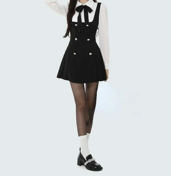 Elegant Black Bow Mini Dress | Y2K Streetwear Aesthetic