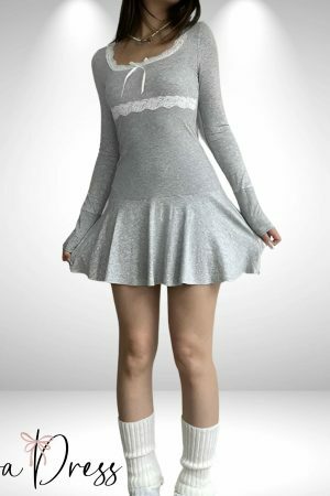 Elegant Y2K Lace Coquette Mini Dress with Bow