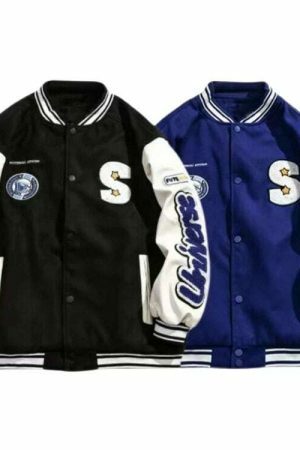 Embroidered Y2K Streetwear Baseball Jacket