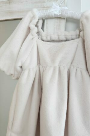 Faux Fur Babydoll Dress with Coquette Puff Sleeves