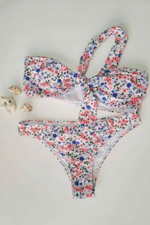 Floral Print High Waist High Cut Bikini Cassie Bottom