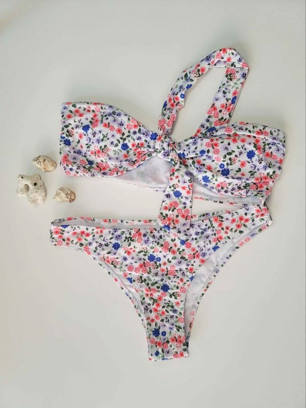 Floral Print High Waist High Cut Bikini Cassie Bottom