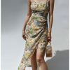 Floral Split Midi Dress Y2K Streetwear Aesthetic