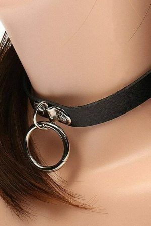 Geometric Leather Gothic Choker Necklace | Y2K Streetwear Punk Jewelry