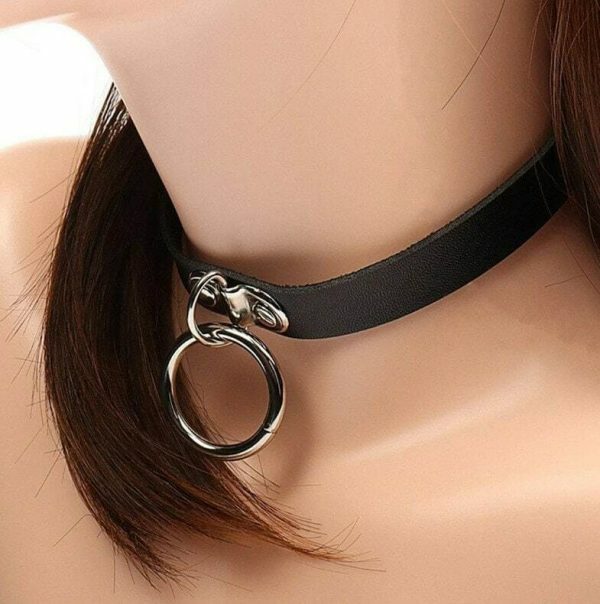 Geometric Leather Gothic Choker Necklace | Y2K Streetwear Punk Jewelry