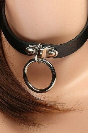 Geometric Leather Gothic Choker Necklace | Y2K Streetwear Punk Jewelry