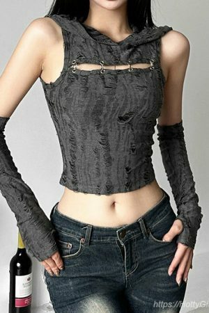 Gothic Fairy Grunge Y2K Streetwear Crop Top