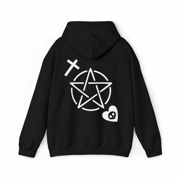 Gothic Oversized Graphic Hoodie for Trendy Y2K Aesthetic