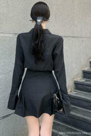 Gothic Pleated Streetwear Dress