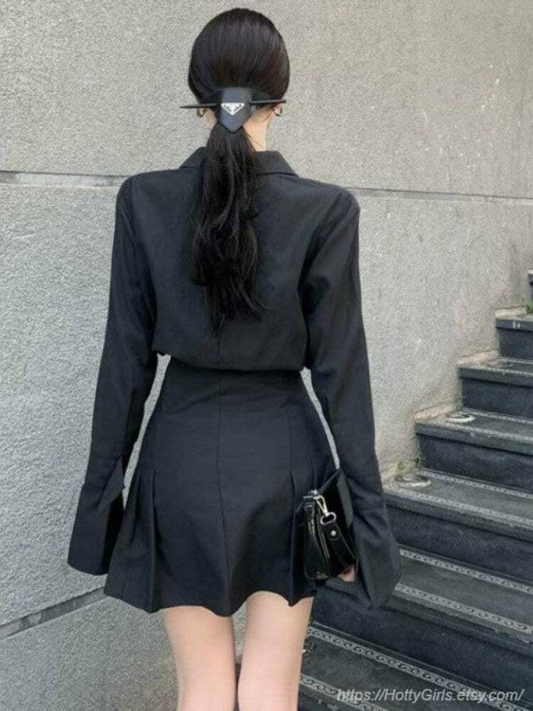 Gothic Pleated Streetwear Dress