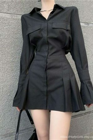 Gothic Pleated Streetwear Dress