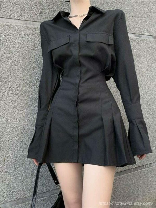 Gothic Pleated Streetwear Dress