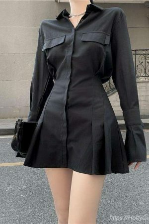 Gothic Pleated Streetwear Dress