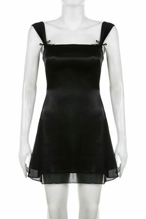 Gothic Y2K Mini Dress - Valentina Streetwear Aesthetic