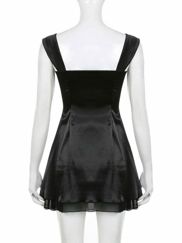 Gothic Y2K Mini Dress - Valentina Streetwear Aesthetic