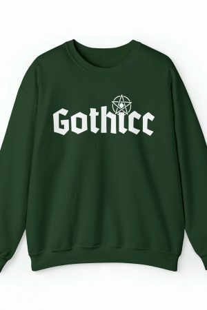 Gothicc Graphic Crewneck Sweatshirt for Trendy Y2K Streetwear Aesthetics