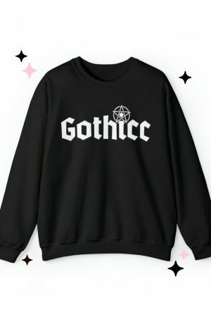 Gothicc Graphic Crewneck Sweatshirt for Trendy Y2K Streetwear Aesthetics