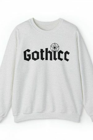 Gothicc Graphic Crewneck Sweatshirt for Trendy Y2K Streetwear Aesthetics