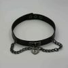 Handmade Punk Leather Choker Necklace for Women | Gothic Y2K Streetwear Accessory