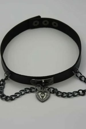 Handmade Punk Leather Choker Necklace for Women | Gothic Y2K Streetwear Accessory