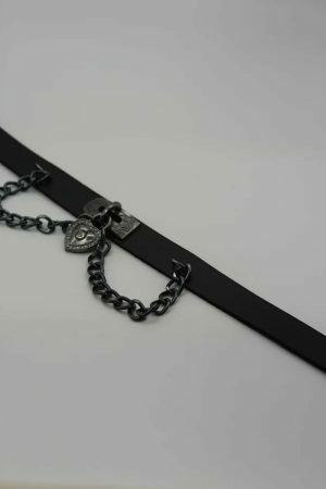 Handmade Punk Leather Choker Necklace for Women | Gothic Y2K Streetwear Accessory