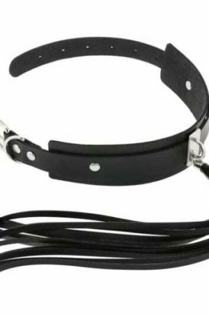 Handmade Punk Leather Choker Necklace with Long Tassel - Y2K Streetwear Aesthetic