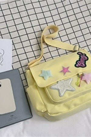 Harajuku Kawaii Y2K Canvas Crossbody Messenger Bag for Students