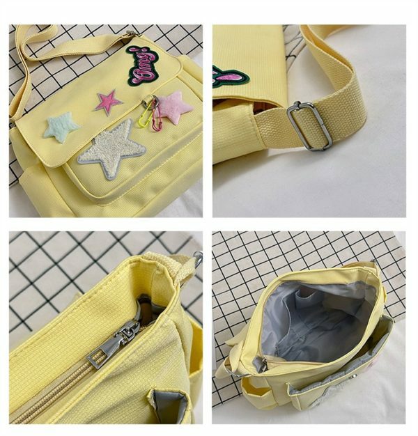 Harajuku Kawaii Y2K Canvas Crossbody Messenger Bag for Students