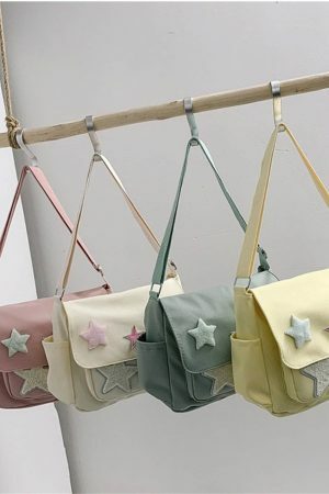 Harajuku Kawaii Y2K Canvas Crossbody Messenger Bag for Students