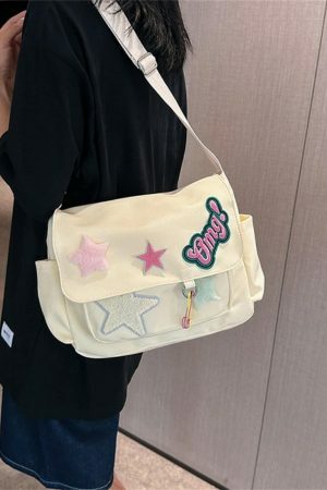 Harajuku Kawaii Y2K Canvas Crossbody Messenger Bag for Students