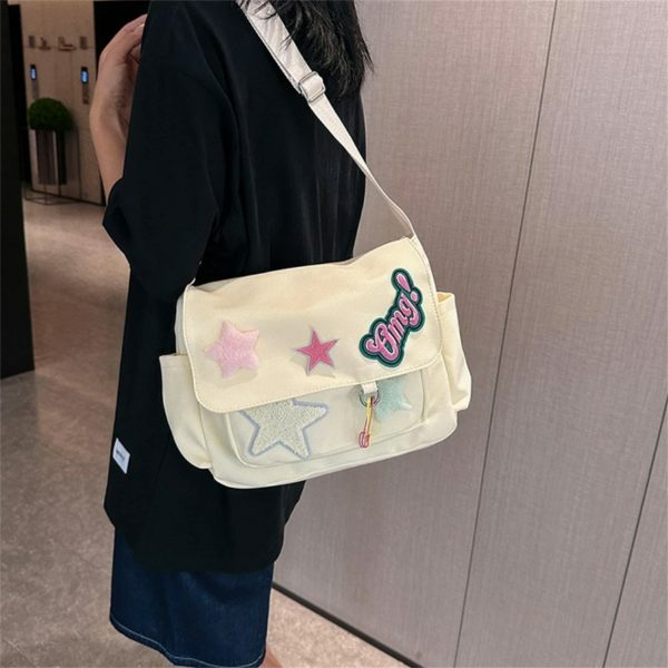 Harajuku Kawaii Y2K Canvas Crossbody Messenger Bag for Students