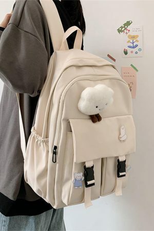 Harajuku Korean Y2K Style Large Capacity Backpack for High School Students