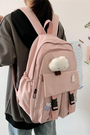 Harajuku Korean Y2K Style Large Capacity Backpack for High School Students