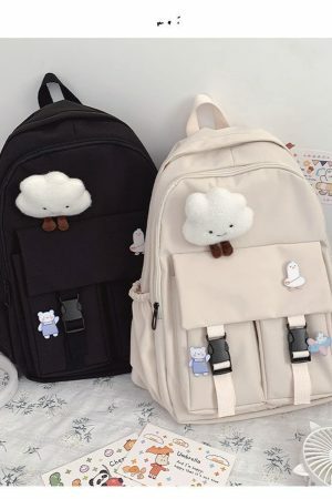 Harajuku Korean Y2K Style Large Capacity Backpack for High School Students