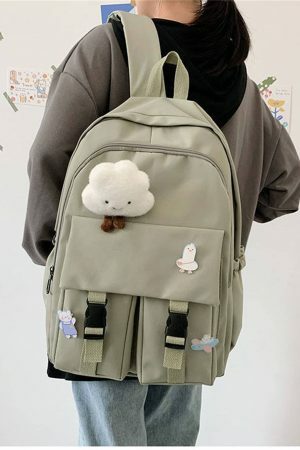 Harajuku Korean Y2K Style Large Capacity Backpack for High School Students