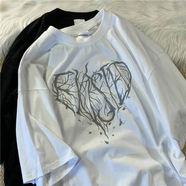 Harajuku Streetwear Love Print Loose Fit Y2K T-Shirt