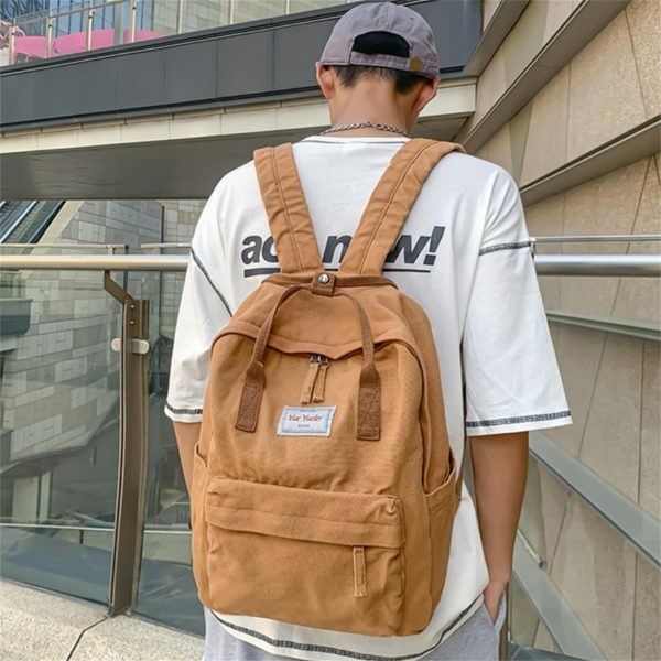 Harajuku Style Retro Backpack with Multi-pocket and Laptop Compartment