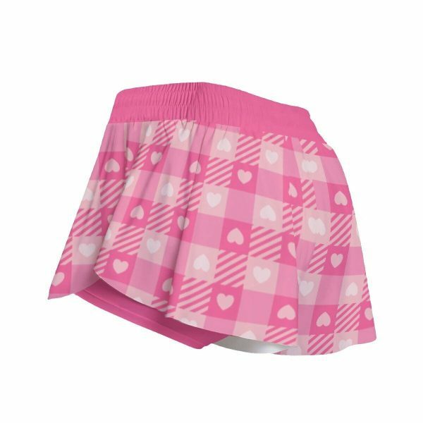 Heart Print Flowy Y2K Shorts - Lovecore Pastel Aesthetic