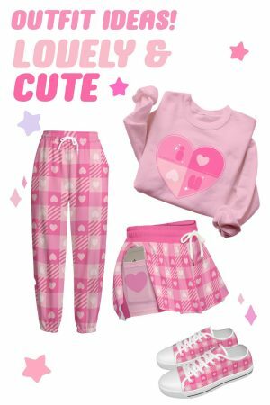 Heart Print Y2K Joggers: Lovecore Pastel Streetwear