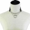 Heart Shape Gothic Punk Rock Leather Choker Necklace