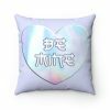 Holographic Heart Square Pillow - Y2K Streetwear Aesthetic