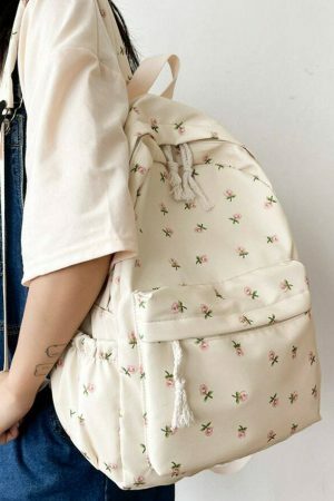 Kawaii Floral Ditsy Streetwear Backpack - Y2K Aesthetic