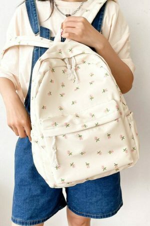 Kawaii Floral Ditsy Streetwear Backpack - Y2K Aesthetic