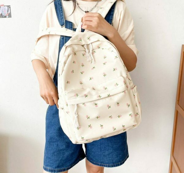 Kawaii Floral Ditsy Streetwear Backpack - Y2K Aesthetic