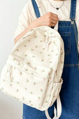 Kawaii Floral Ditsy Streetwear Backpack - Y2K Aesthetic