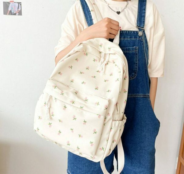 Kawaii Floral Ditsy Streetwear Backpack - Y2K Aesthetic