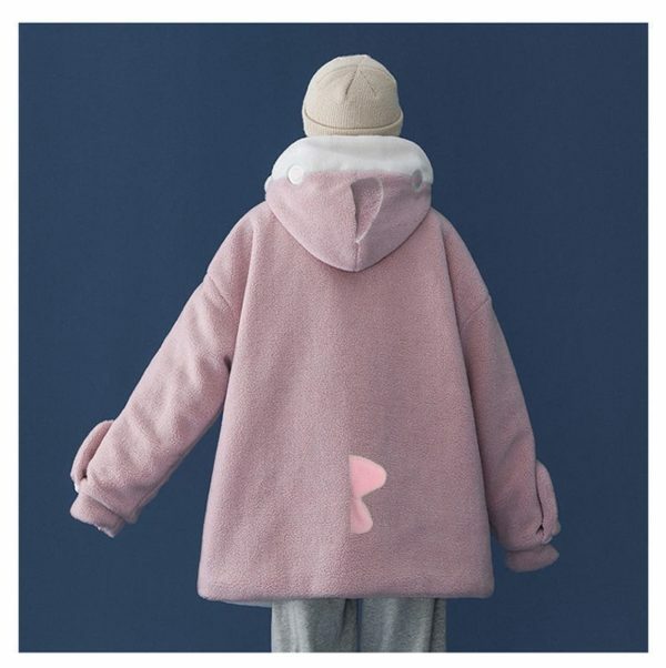 Kawaii Shark Hoodie Women's Korean Fashion Streetwear Oversized Thicken Coat